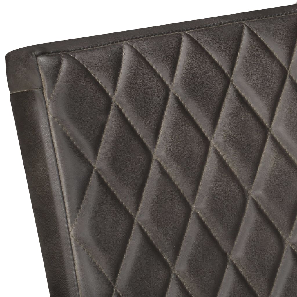 Sedie da Pranzo a Sbalzo 6 pz Grigie in Vera Pelle 3060206