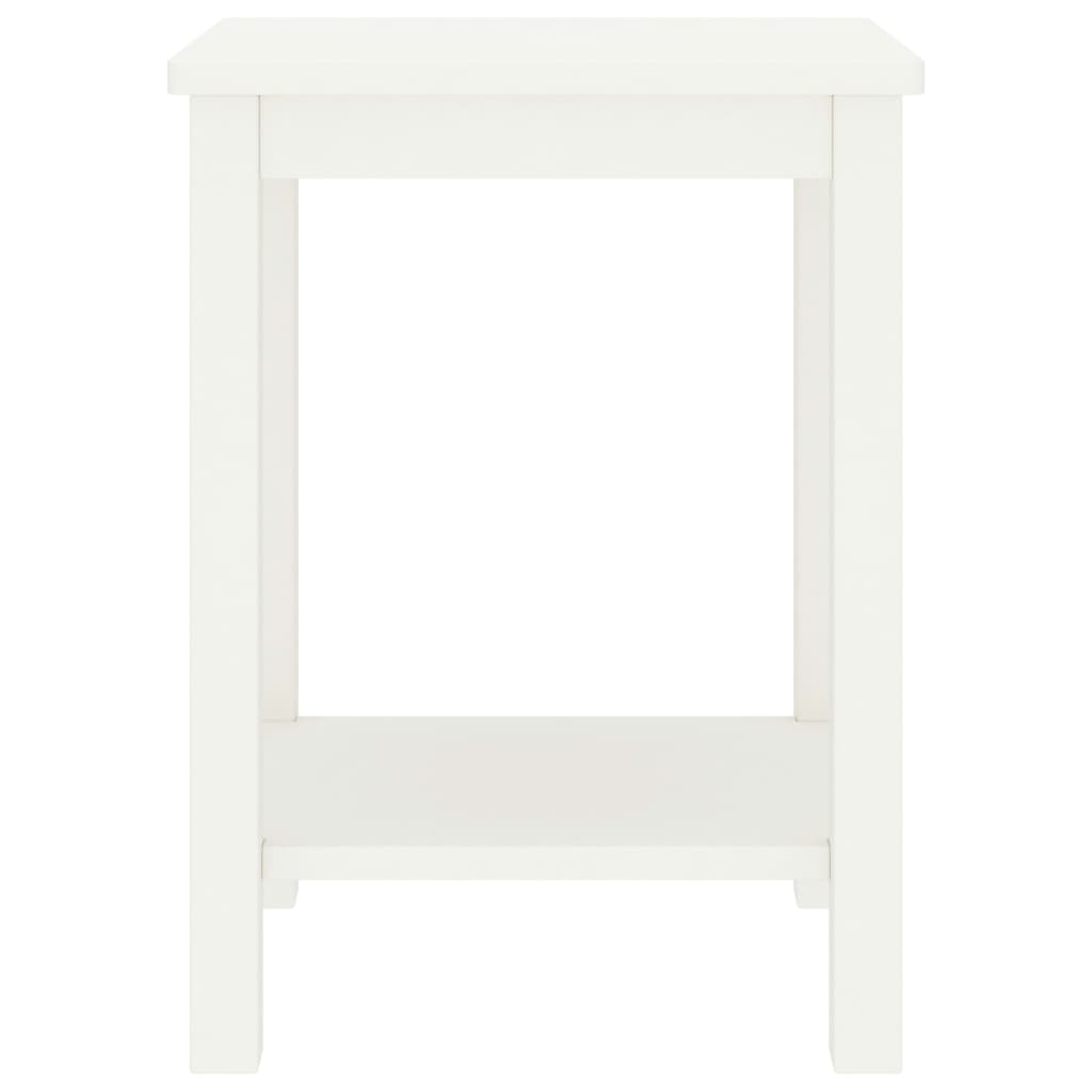 Comodino Bianco 35x30x47 cm in Legno Massello di Pino 322210