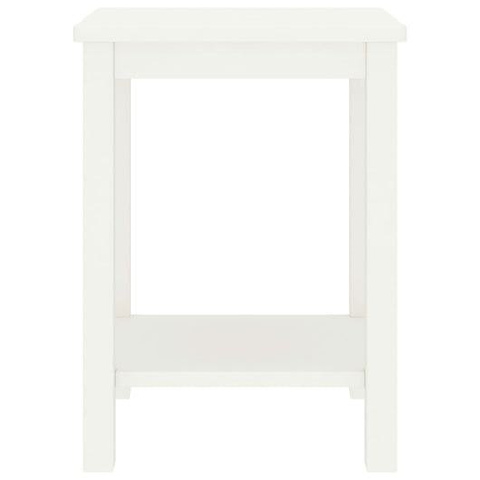 Comodino Bianco 35x30x47 cm in Legno Massello di Pino 322210