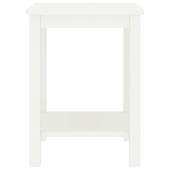 Comodino Bianco 35x30x47 cm in Legno Massello di Pino 322210