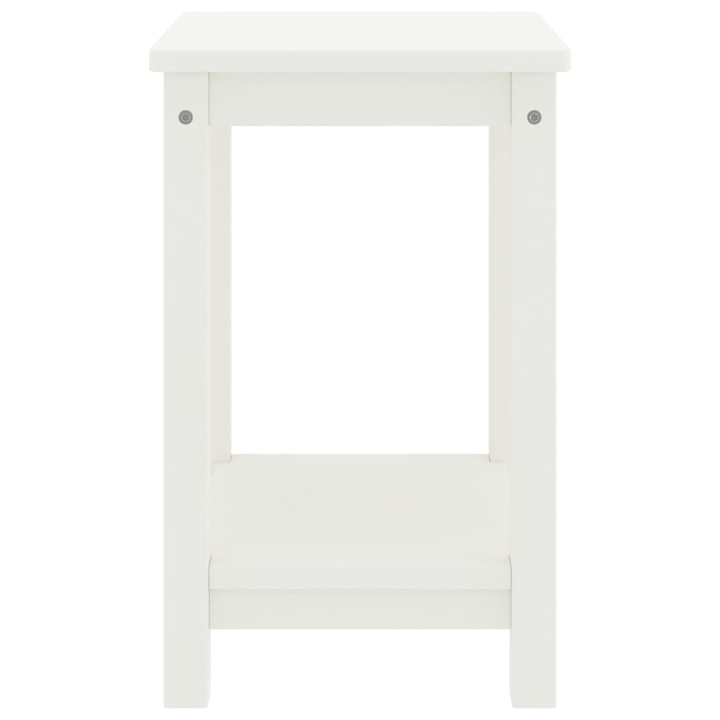 Comodino Bianco 35x30x47 cm in Legno Massello di Pino 322210