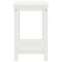 Comodino Bianco 35x30x47 cm in Legno Massello di Pino 322210