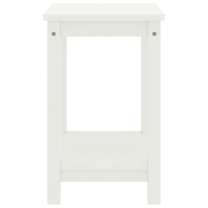 Comodino Bianco 35x30x47 cm in Legno Massello di Pino 322210