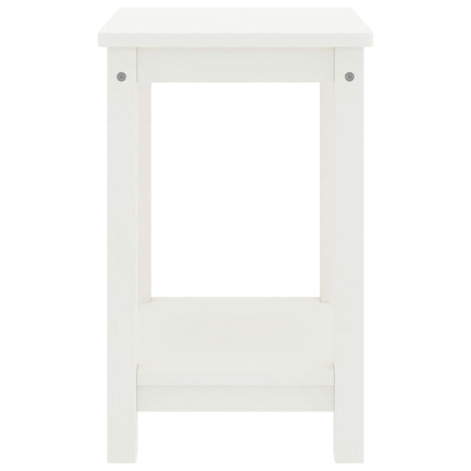 Comodino-Tavolino da notte Bianco 35x30x47 cm in Legno Massello di Pino