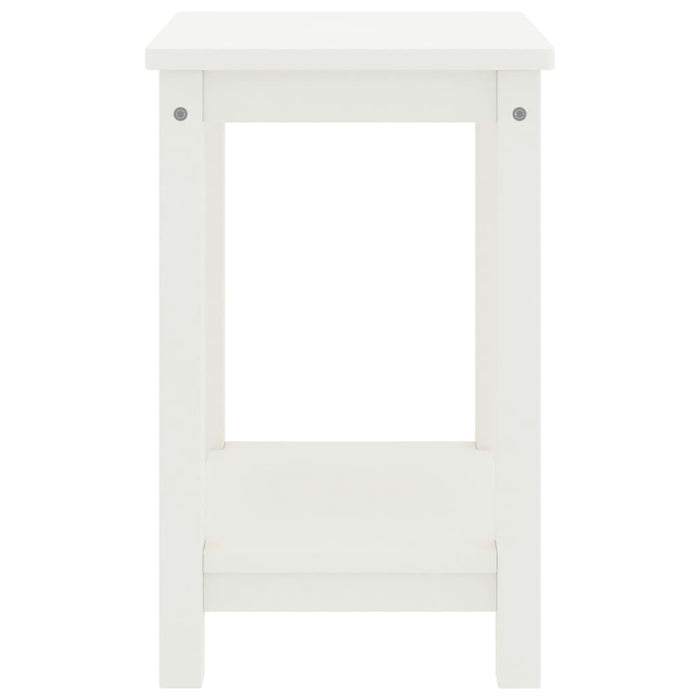 Comodino-Tavolino da notte Bianco 35x30x47 cm in Legno Massello di Pino