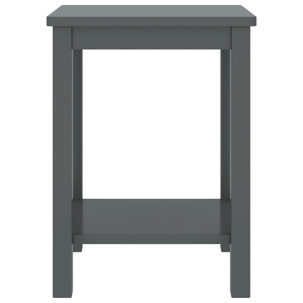 Comodino Grigio Scuro 35x30x47 cm in Legno Massello di Pino 322214