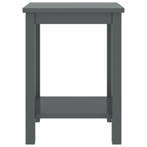 Comodino Grigio Scuro 35x30x47 cm in Legno Massello di Pino 322214