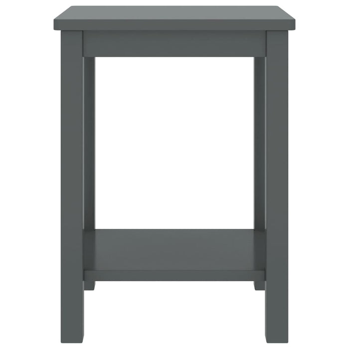 Comodino Grigio Scuro 35x30x47 cm in Legno Massello di Pino 322214