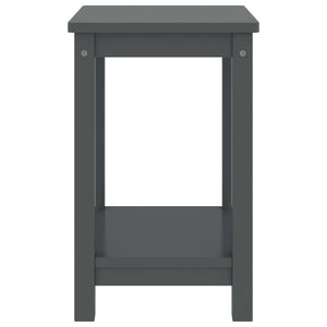 Comodino Grigio Scuro 35x30x47 cm in Legno Massello di Pino 322214