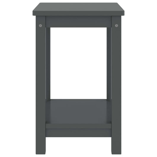 Comodino Grigio Scuro 35x30x47 cm in Legno Massello di Pino 322214