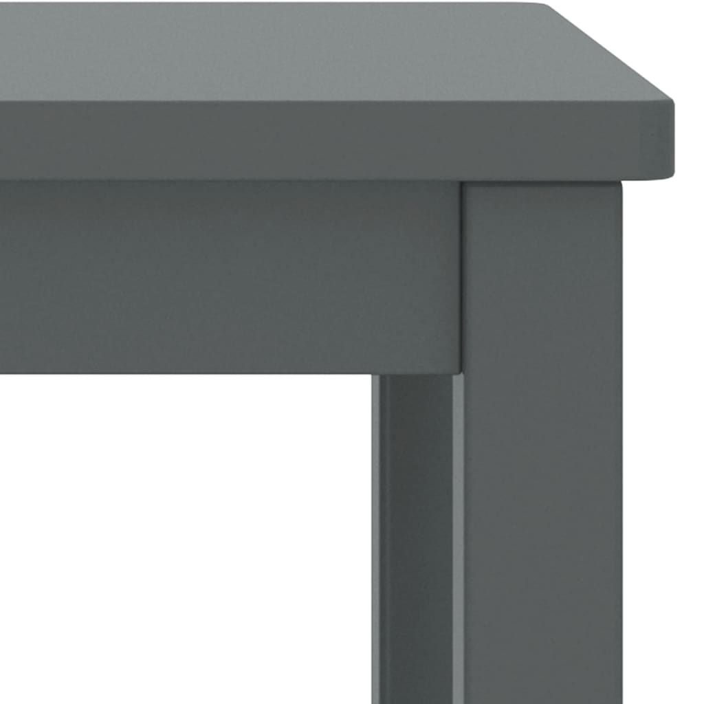 Comodino Grigio Scuro 35x30x47 cm in Legno Massello di Pino 322214