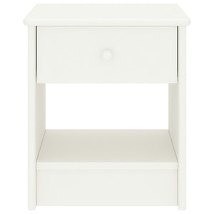 Comodino Bianco 35x30x40 cm in Legno Massello di Pino 322222