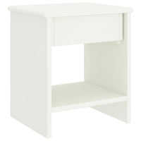 Comodino Bianco 35x30x40 cm in Legno Massello di Pino 322222