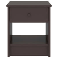 Comodino Marrone Scuro 35x30x40 cm in Legno Massello di Pino 322224