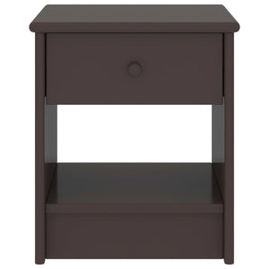 Comodino Marrone Scuro 35x30x40 cm in Legno Massello di Pino 322224