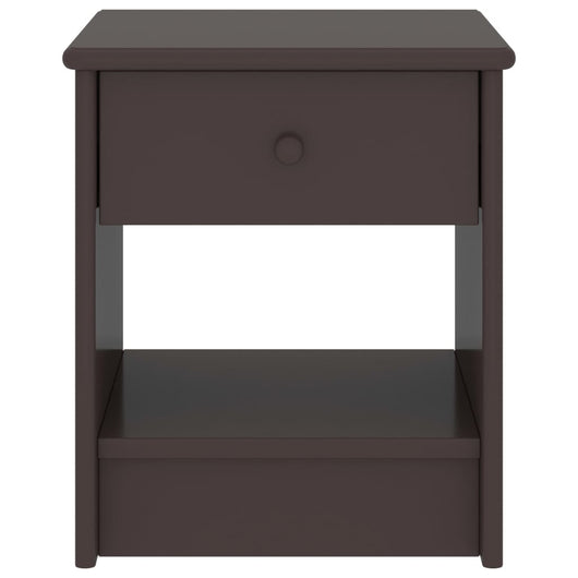Comodino Marrone Scuro 35x30x40 cm in Legno Massello di Pino 322224