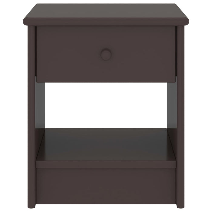 Comodino Marrone Scuro 35x30x40 cm in Legno Massello di Pino 322224