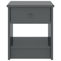 Comodino Grigio Scuro 35x30x40 cm in Legno Massello di Pino 322226