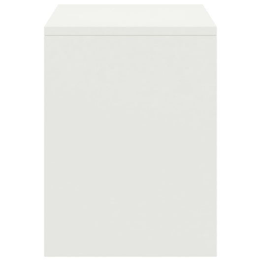 Comodino Bianco 35x30x40 cm in Legno Massello di Pino 322234