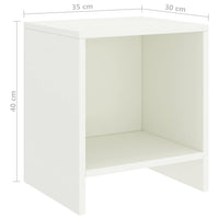 Comodini 2 pz Bianco 35x30x40 cm in Pino Massello 322240