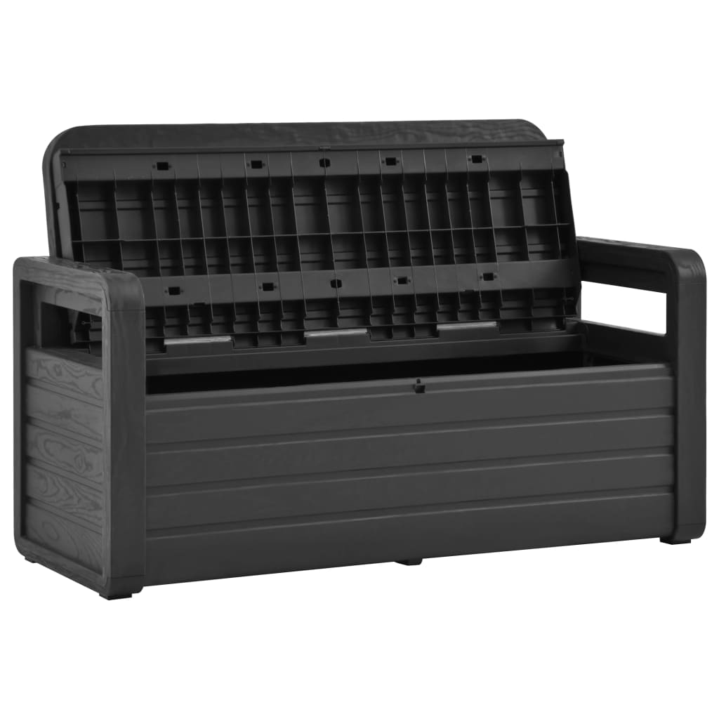 Cassapanca da Giardino 132,5 cm in Plastica Antracite  cod mxl 48158