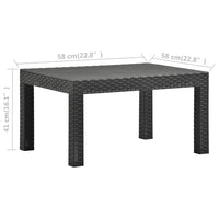Set Divano da Giardino 2 pz con Cuscino-Sofa da Giardino-Divanetto da esterno in Rattan PP Antracite