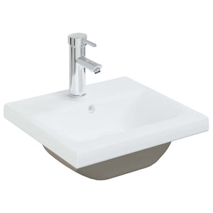 Lavabo da Incasso con Rubinetto 42x39x18 cm in Ceramica Bianco 148623