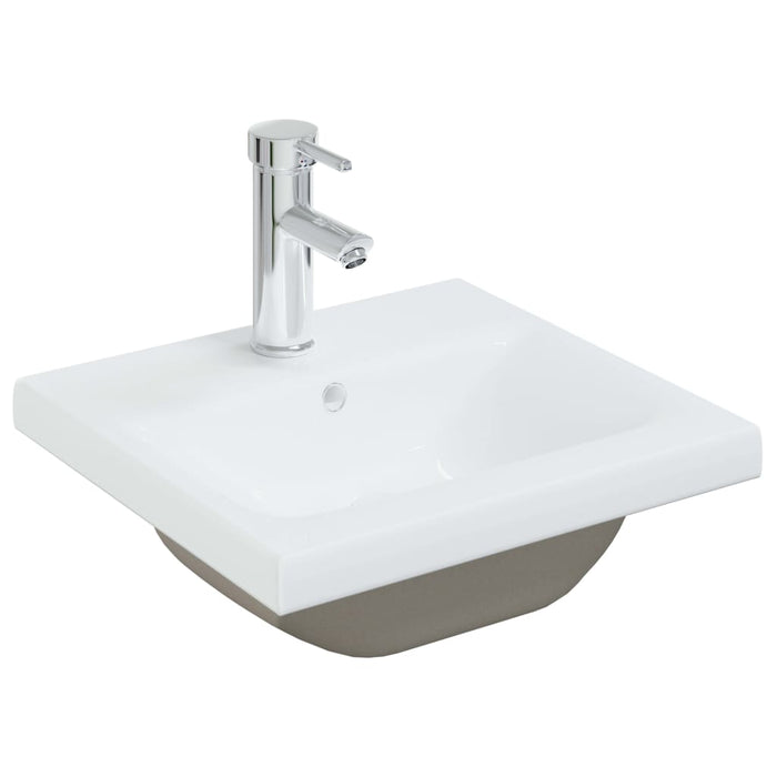Lavabo da Incasso con Rubinetto 42x39x18 cm in Ceramica Bianco 148623