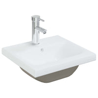 Lavabo da Incasso con Rubinetto 42x39x18 cm in Ceramica Bianco 148623