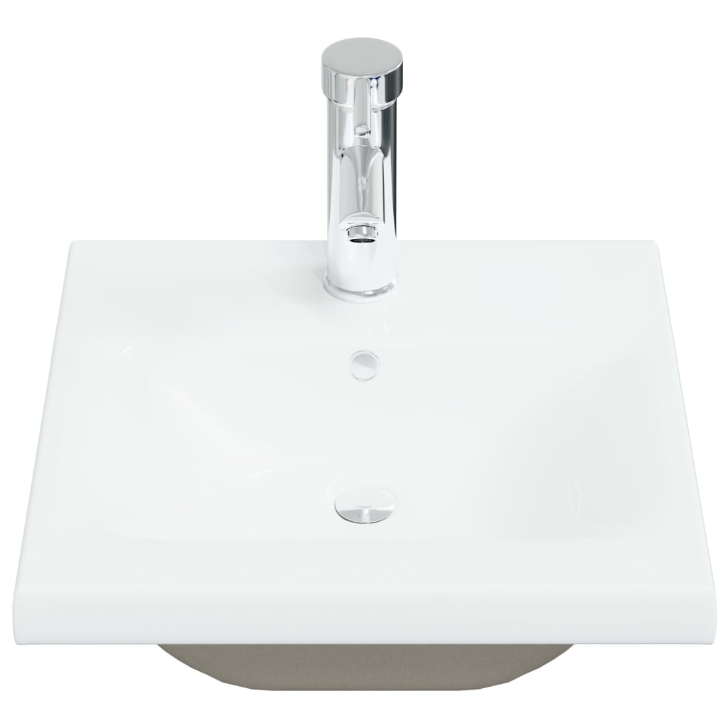 Lavabo da Incasso con Rubinetto 42x39x18 cm in Ceramica Bianco 148623