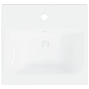 Lavabo da Incasso con Rubinetto 42x39x18 cm in Ceramica Bianco 148623