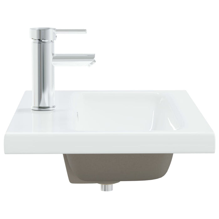 Lavabo da Incasso con Rubinetto 61x39x18 cm in Ceramica Bianco 148624