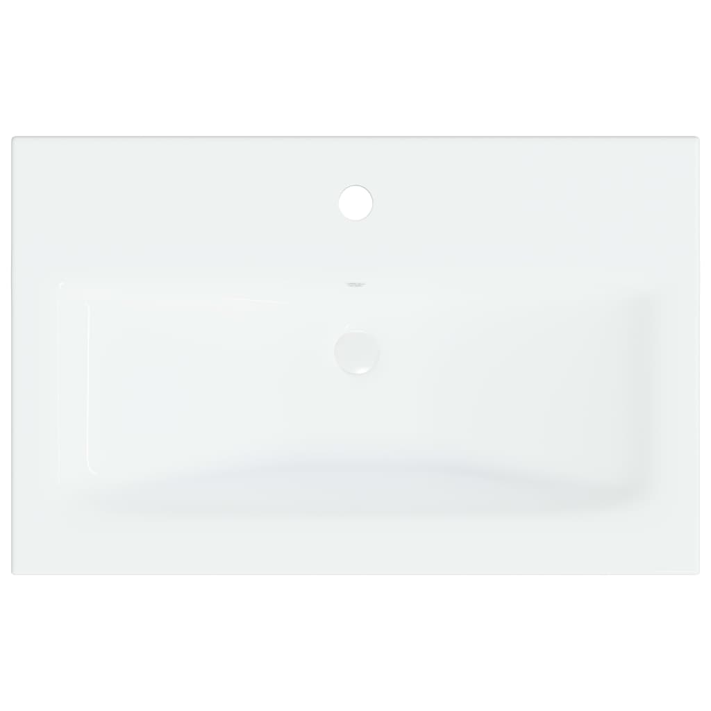 Lavabo da Incasso con Rubinetto 61x39x18 cm in Ceramica Bianco 148624