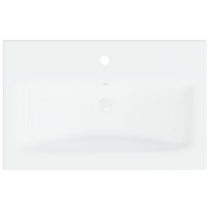 Lavabo da Incasso con Rubinetto 61x39x18 cm in Ceramica Bianco 148624