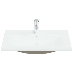 Lavabo da Incasso con Rubinetto 81x39x18 cm in Ceramica Bianco cod mxl 52593