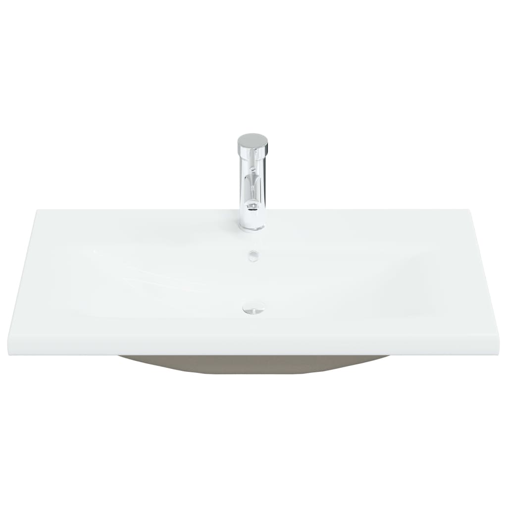 Lavabo da Incasso con Rubinetto 81x39x18 cm in Ceramica Bianco 148625