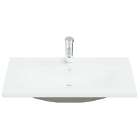 Lavabo da Incasso con Rubinetto 81x39x18 cm in Ceramica Bianco 148625