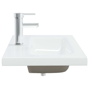 Lavabo da Incasso con Rubinetto 81x39x18 cm in Ceramica Bianco cod mxl 52593