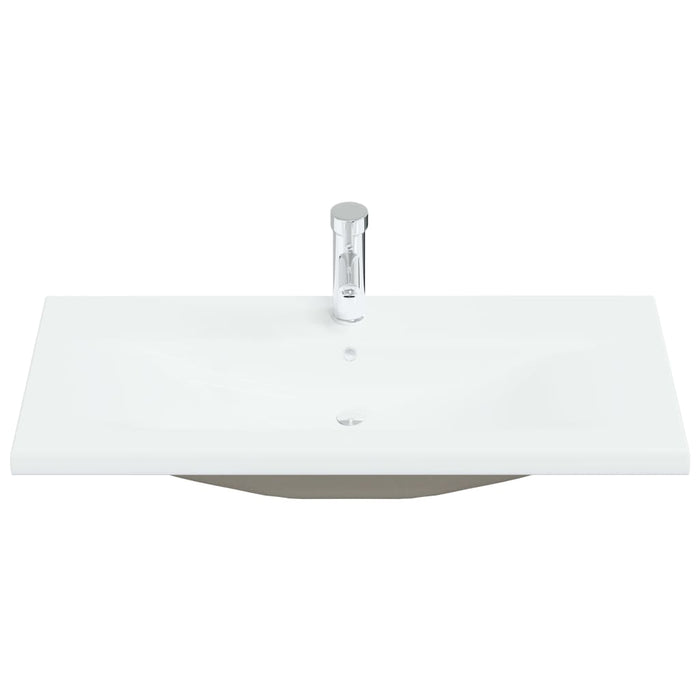 Lavabo da Incasso con Rubinetto 91x39x18 cm in Ceramica Biancocod mxl 126624