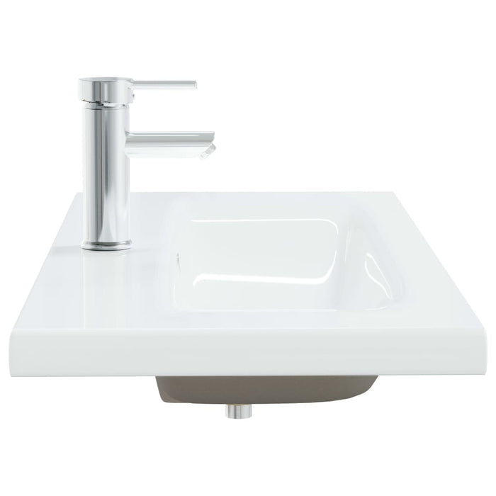 Lavabo da Incasso con Rubinetto 91x39x18 cm in Ceramica Bianco 148626