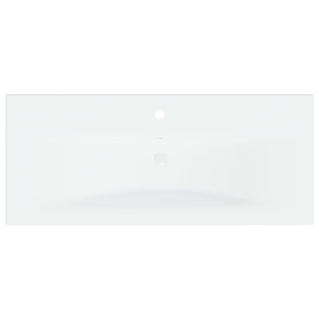 Lavabo da Incasso con Rubinetto 91x39x18 cm in Ceramica Bianco 148626