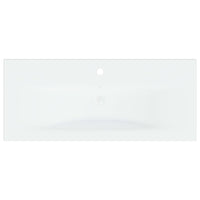 Lavabo da Incasso con Rubinetto 91x39x18 cm in Ceramica Bianco 148626