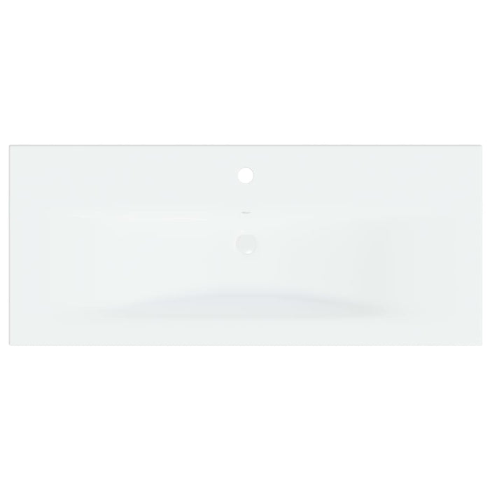 Lavabo da Incasso con Rubinetto 91x39x18 cm in Ceramica Bianco 148626