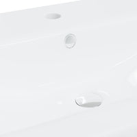 Lavabo da Incasso con Rubinetto 91x39x18 cm in Ceramica Bianco 148626
