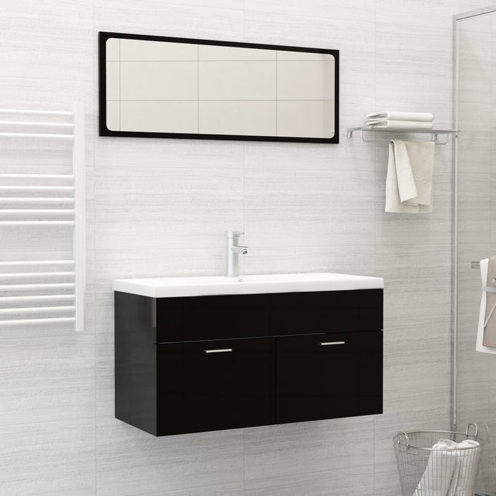 Lavabo da Incasso con Rubinetto 91x39x18 cm in Ceramica Bianco 148626