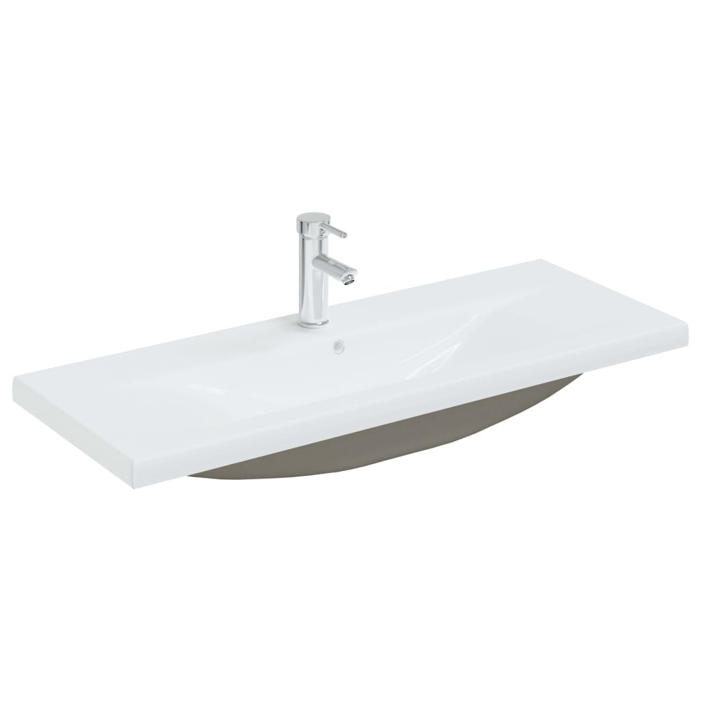 Lavabo bagno da incasso con rubinetto 101 cm ceramica bianca 02_0002799