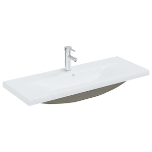 Lavabo bagno da incasso con rubinetto 101 cm ceramica bianca 02_0002799