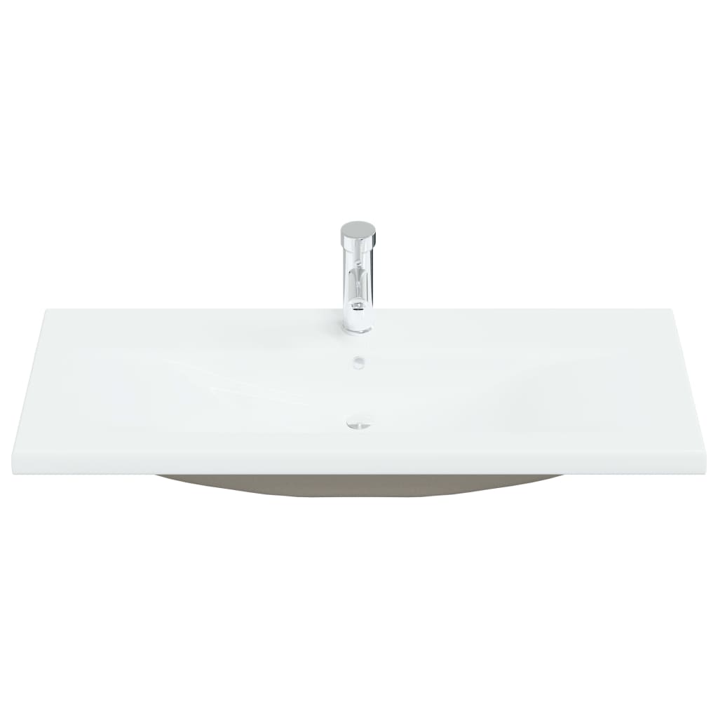 Lavabo da Incasso con Rubinetto 101x39x18 cm in Ceramica Bianco 148627