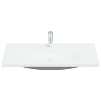 Lavabo da Incasso con Rubinetto 101x39x18 cm in Ceramica Bianco 148627