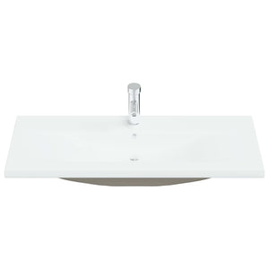 Lavabo da Incasso con Rubinetto 101x39x18 cm in Ceramica Bianco 148627